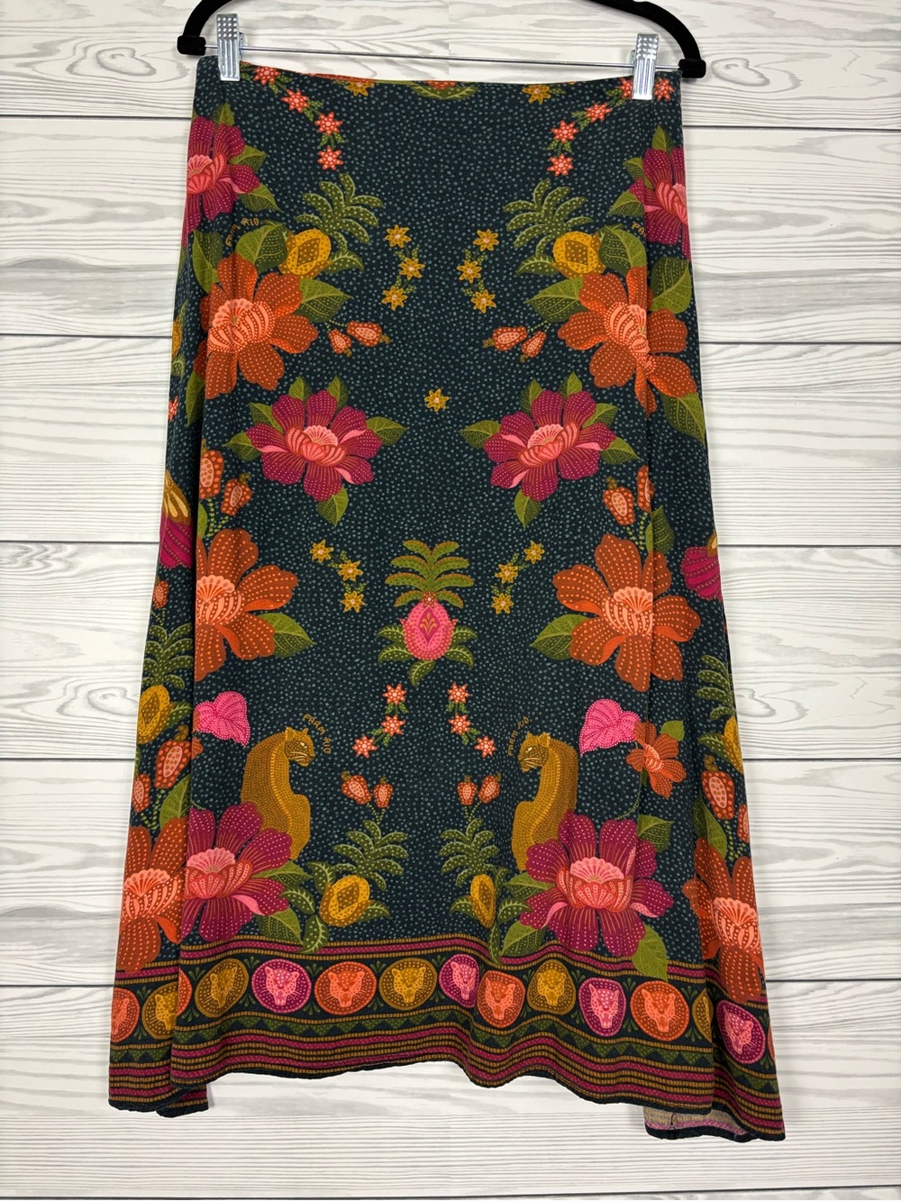 FARM Rio for Anthropologie Satin Slip Midi Skirt size medium - Picture 2 of 9